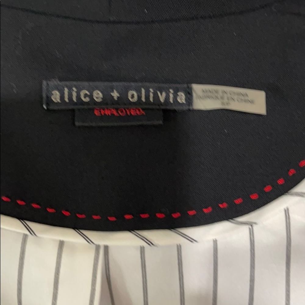 Alice and Olivia Employed Black peplum blazer wool - Picture 7 of 8